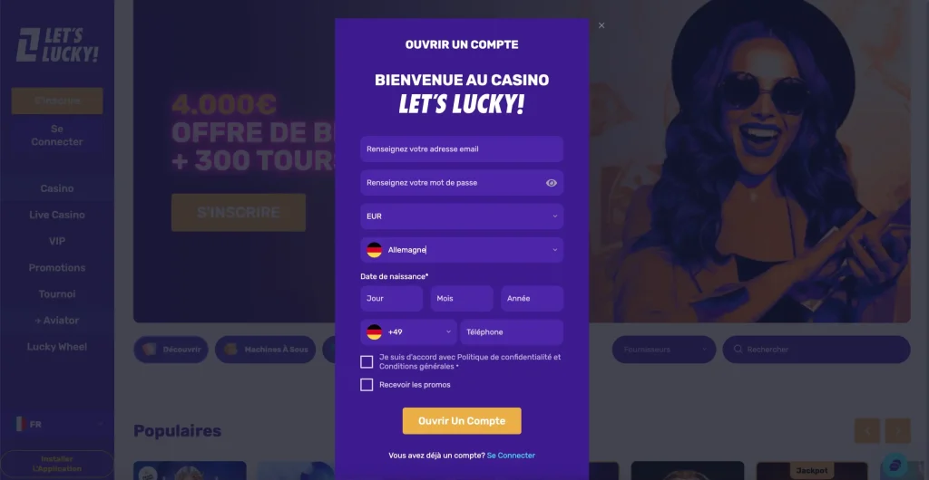 LetsLucky-Casino-S’inscrire